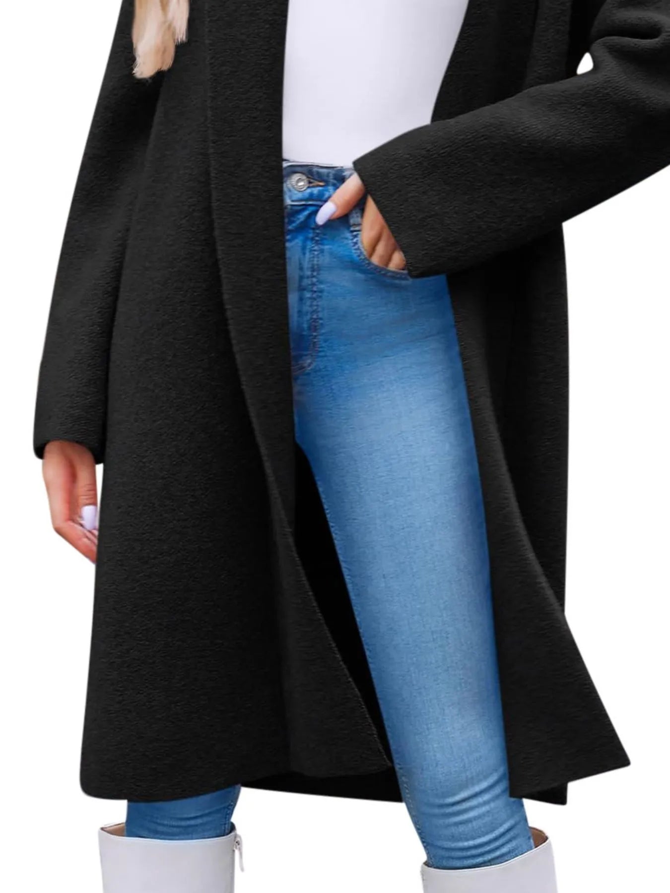 Open Front Longline Coat - Tigbul's Variety Fashion Shop