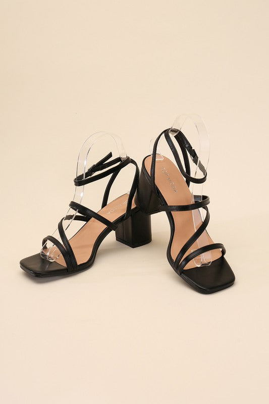 Strappy Block Heel Sandals - Tigbul's Variety Fashion Shop