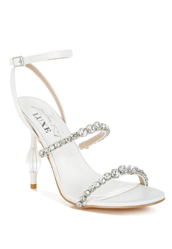 Aragon Diamante Embellished Fantasy Heel Sandals - Tigbul's Variety Fashion Shop
