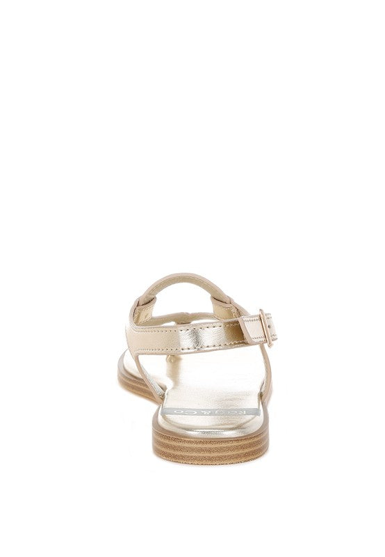 Zorad Metallic Genuine Leather Flats - Tigbul's Variety Fashion Shop