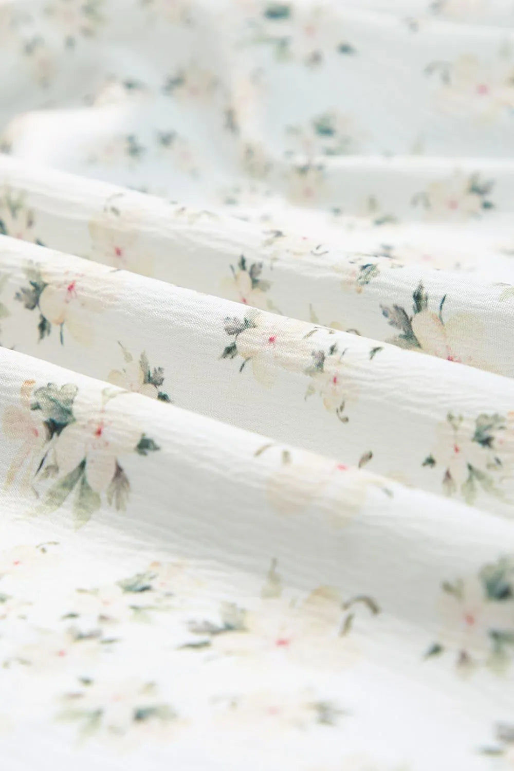 White Floral Smocked Short Puff Sleeve Maxi Dress - Tigbul's Variety Fashion Shop