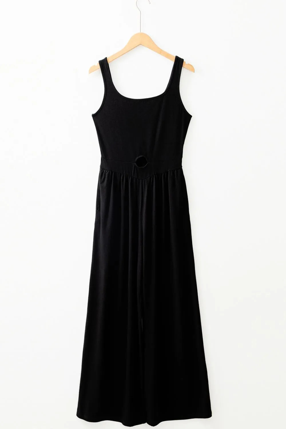 Cutout Scoop Neck Wide Strap Jumpsuit - Tigbul's Variety Fashion Shop