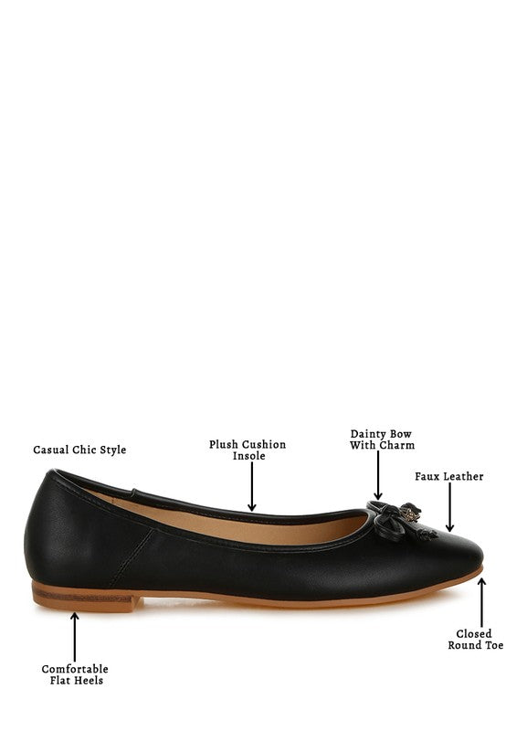 Enchanted Faux Leather Casual Ballerinas - Tigbul's Variety Fashion Shop