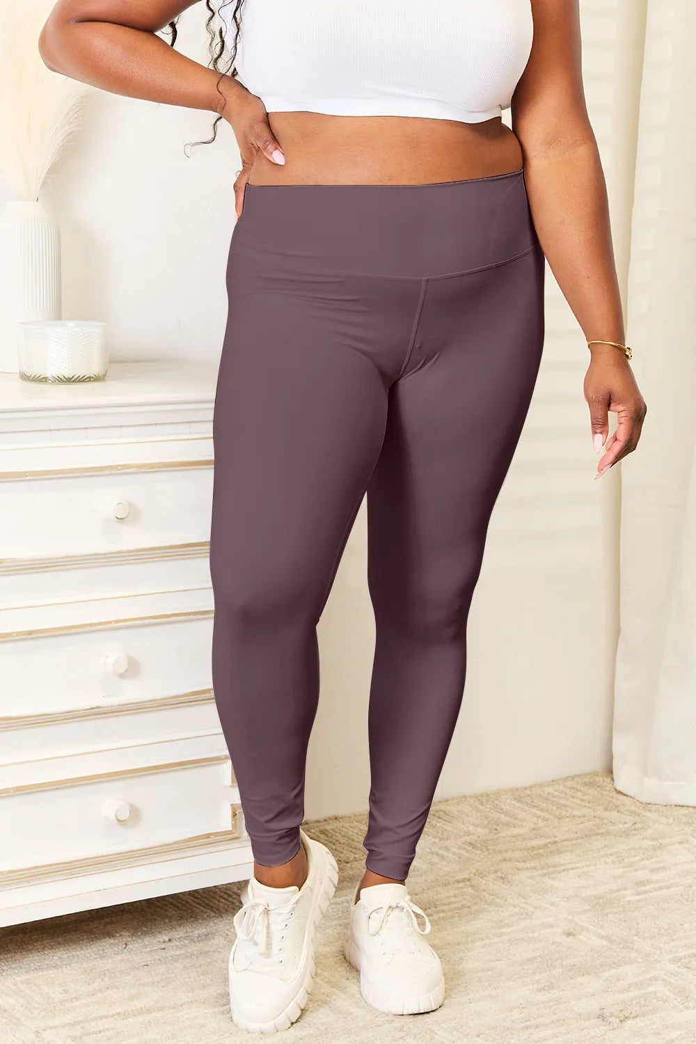 Double Take Wide Waistband Sports Leggings - Tigbul's Variety Fashion Shop