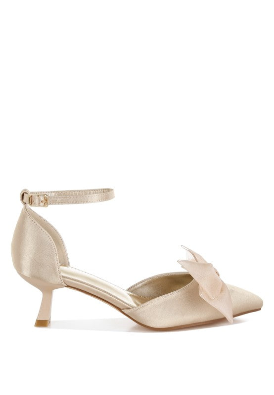 Cadell Bow Detail Satin Sandals - Tigbul's Variety Fashion Shop