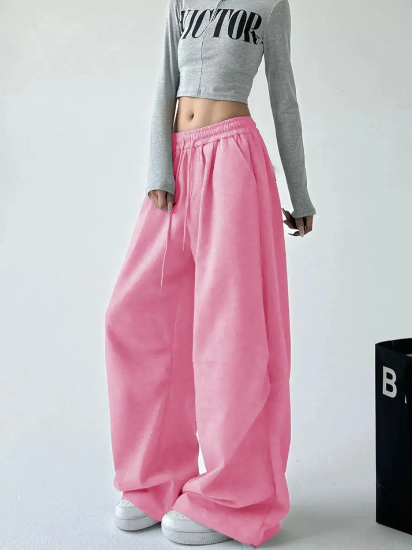 Oversized Wide Leg Drawstring Pants - Tigbul's Variety Fashion Shop