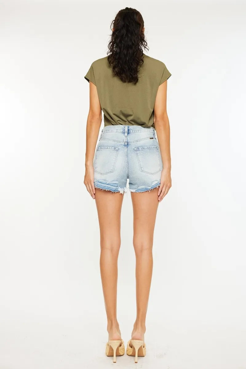 Kancan High Rise Raw Hem Denim Shorts - Tigbul's Variety Fashion Shop