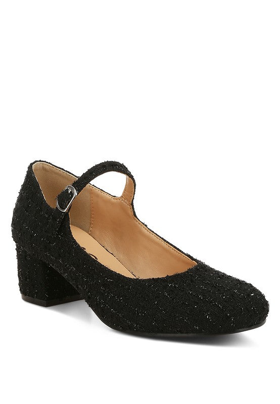 Antara Tweed Mary Jane Sandals - Tigbul's Variety Fashion Shop