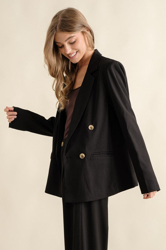 DOUBLE BUTTON BLAZER JACKET - Tigbul's Variety Fashion Shop