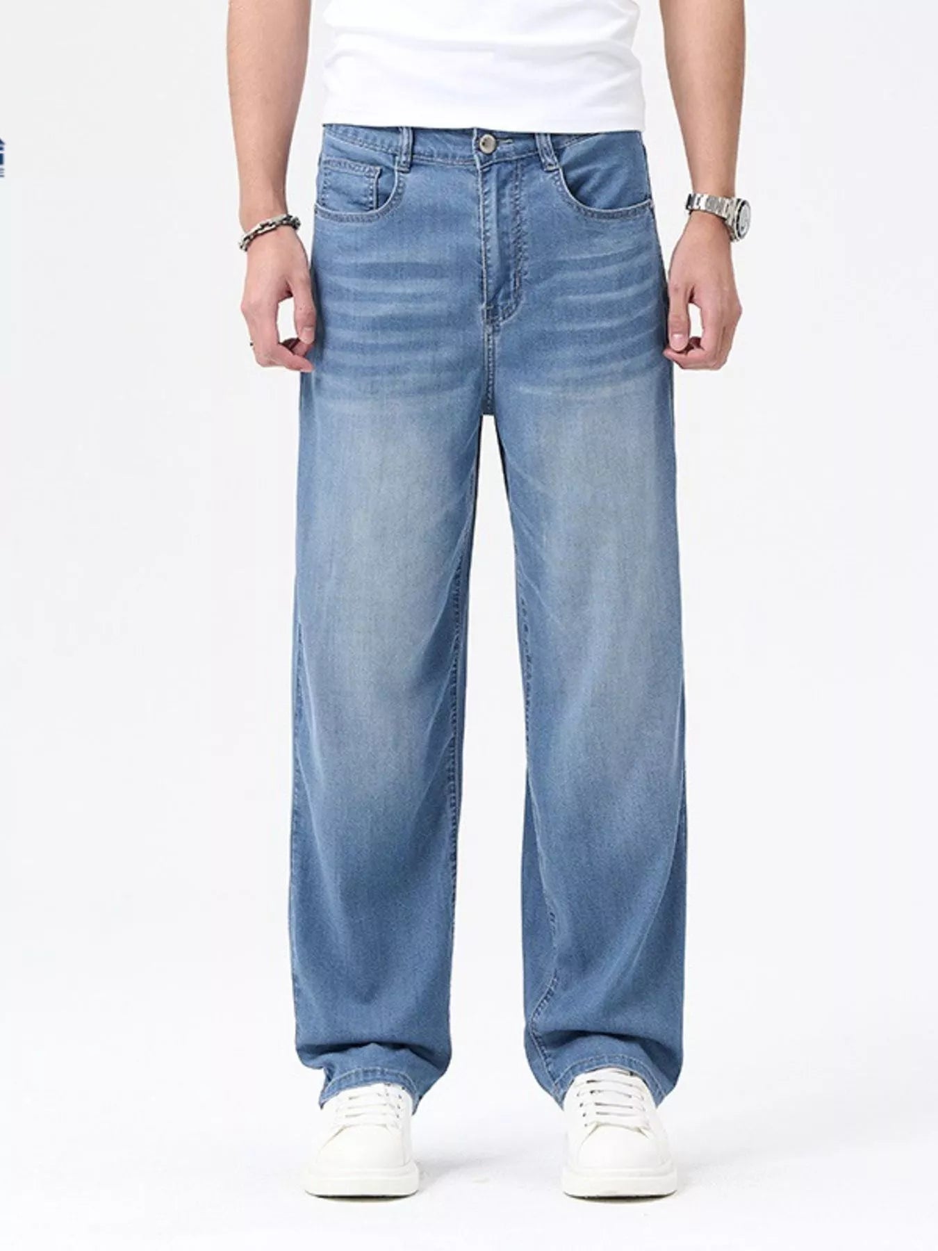 Men's Wash Wide Leg Jeans - Tigbul's Variety Fashion Shop