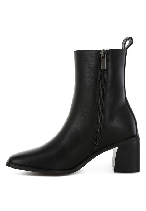 Muskox Square Toe Faux Leather Boots - Tigbul's Variety Fashion Shop