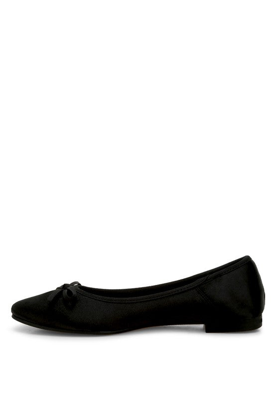 Fearless Satin Bow Embellished Ballerinas - Tigbul's Variety Fashion Shop