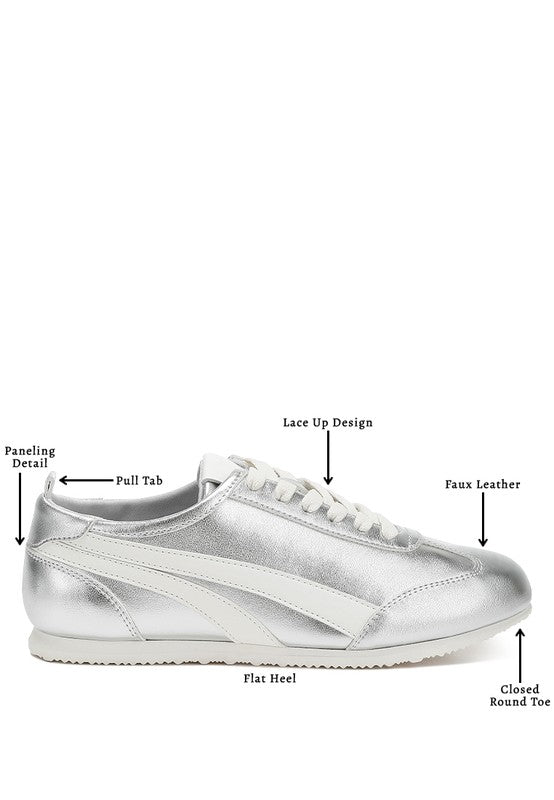 Montek Metallic Lace-Up Sneakers - Tigbul's Variety Fashion Shop