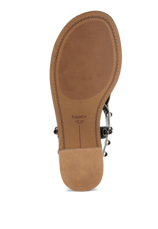 Avens Pearl Rivet Studded Flats - Tigbul's Variety Fashion Shop