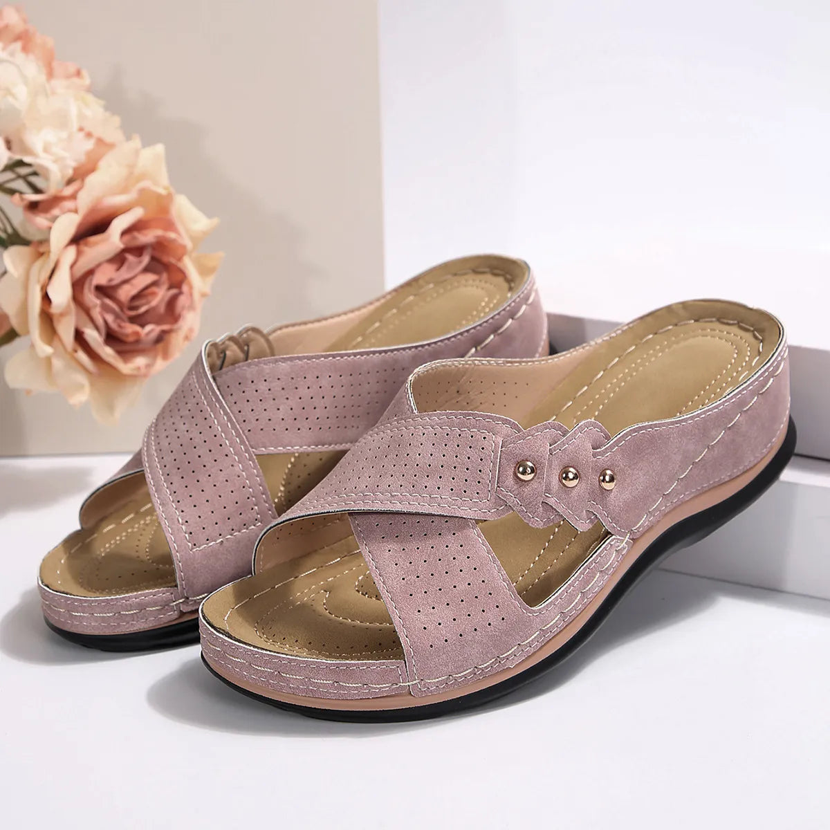 Crisscross Open Toe Wedge Sandals - Tigbul's Variety Fashion Shop