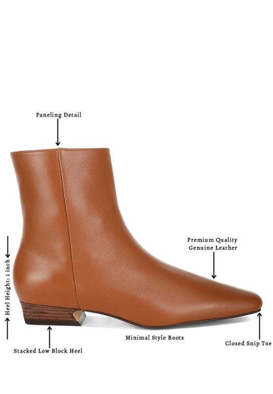 Obita Flared Heel Genuine Leather Boots - Tigbul's Variety Fashion Shop