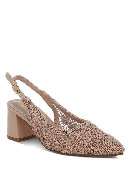 Tolina Woven Design Slingback Sandals - Tigbul's Variety Fashion Shop