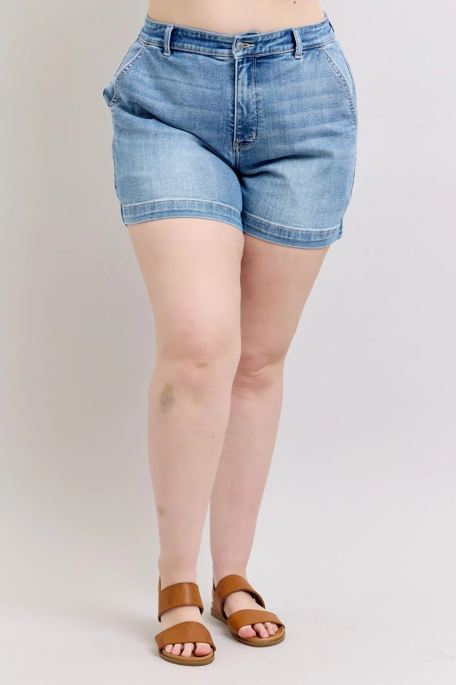 Judy Blue Plus Size High Rise Denim Shorts - Tigbul's Variety Fashion Shop