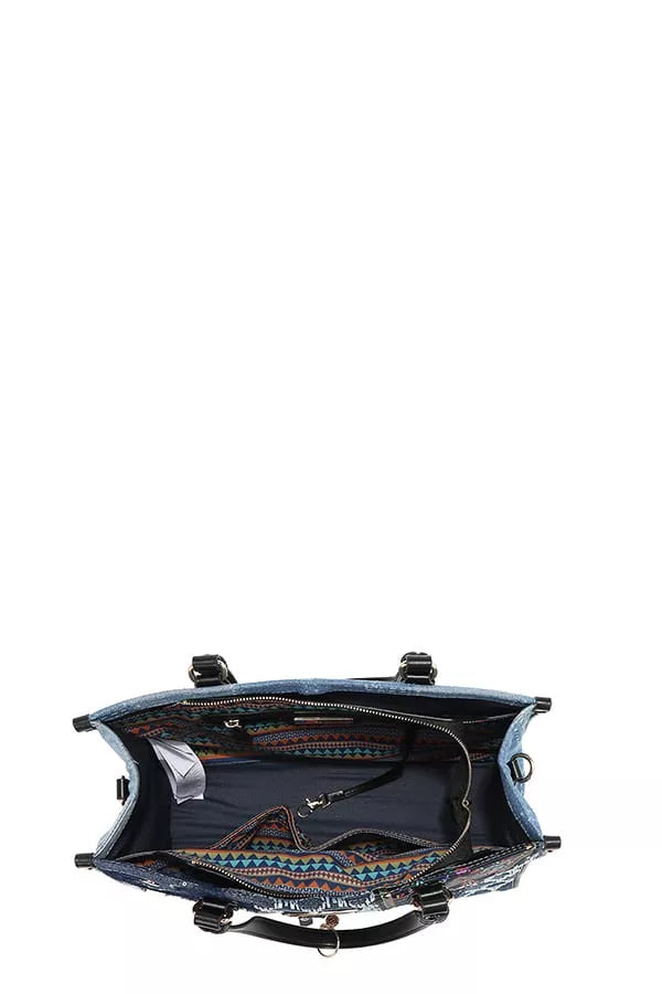 Nicole Lee USA Bosque de Amor Denim Tote Bag - Tigbul's Variety Fashion Shop