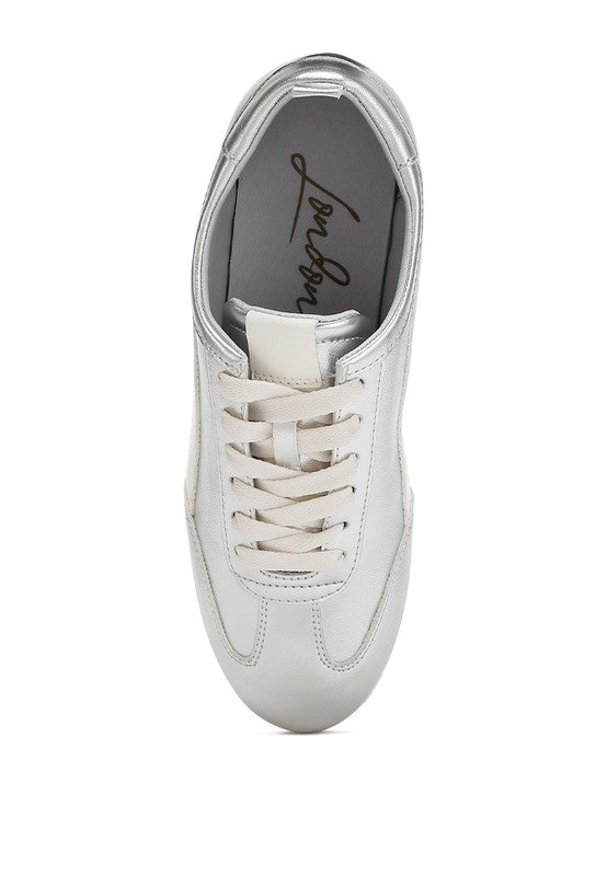 Montek Metallic Lace-Up Sneakers - Tigbul's Variety Fashion Shop
