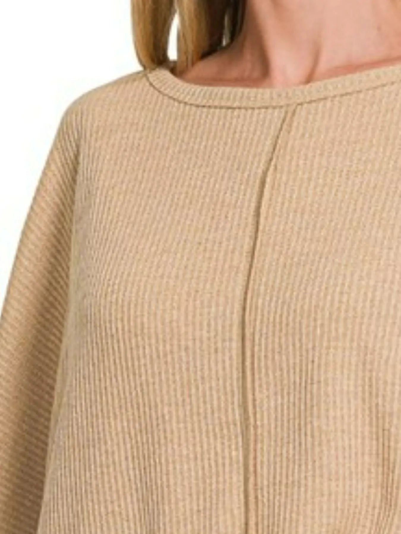 Zenana Ribbed Center Seam Dolman Sleeve Hi Low Sweater - Tigbul's Variety Fashion Shop