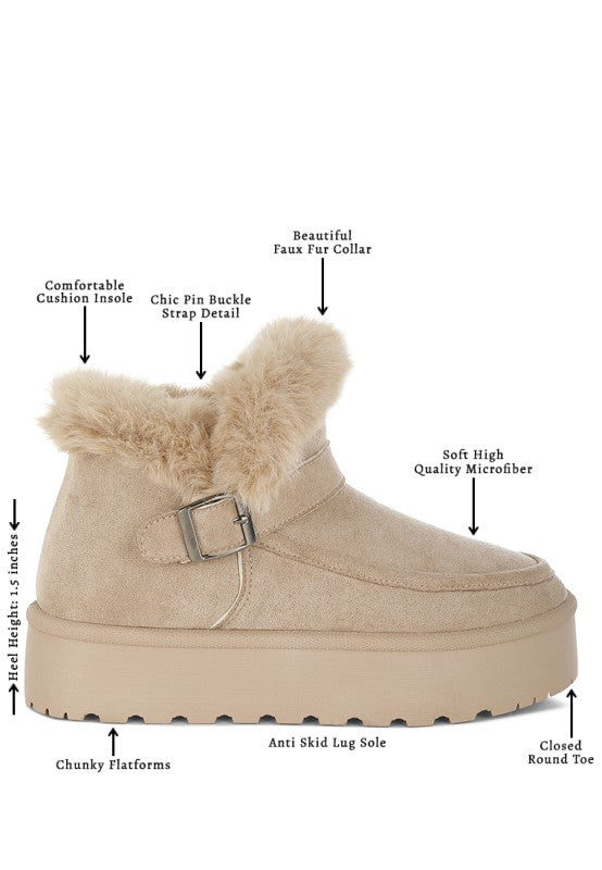 Linka Pin Buckle Detail Snow Boots - Tigbul's Variety Fashion Shop