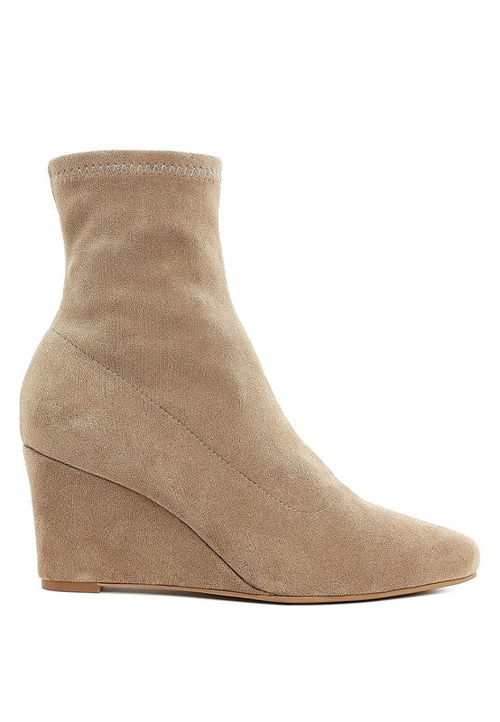 Yara Microfiber Wedge Sock Boots - Tigbul's Variety Fashion Shop