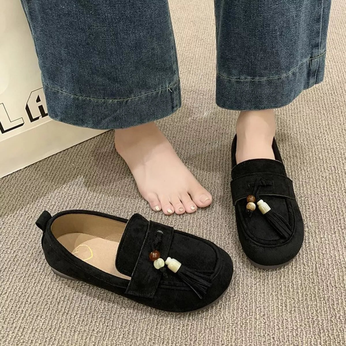 Tassel Round Toe Slip-Ons - Tigbul's Variety Fashion Shop