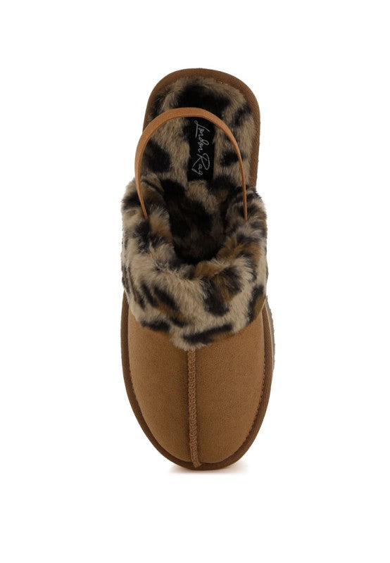 Kutchu Leopard Faux Fur Platform Classic Slingback - Tigbul's Variety Fashion Shop