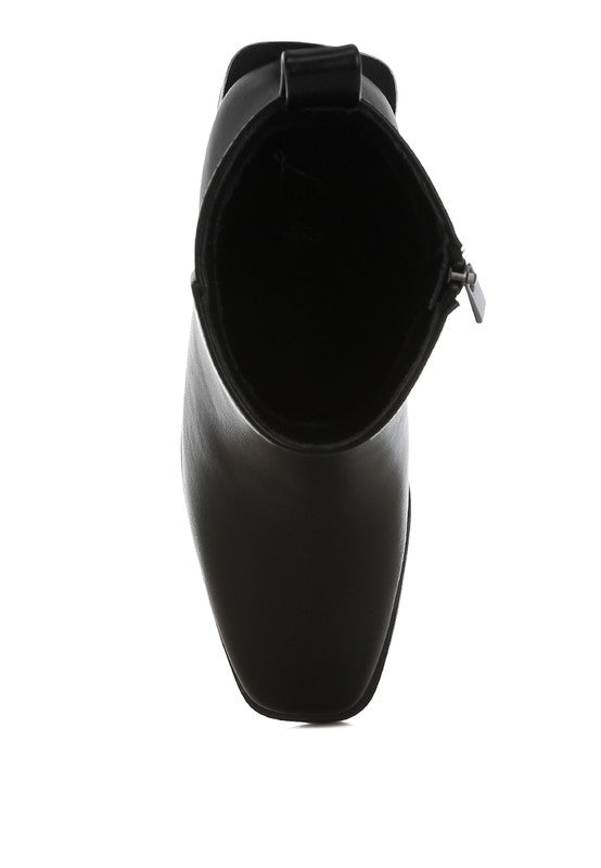 Muskox Square Toe Faux Leather Boots - Tigbul's Variety Fashion Shop