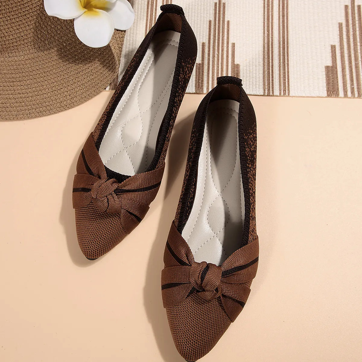 Contrast Point Toe Flats Slip-Ons - Tigbul's Variety Fashion Shop