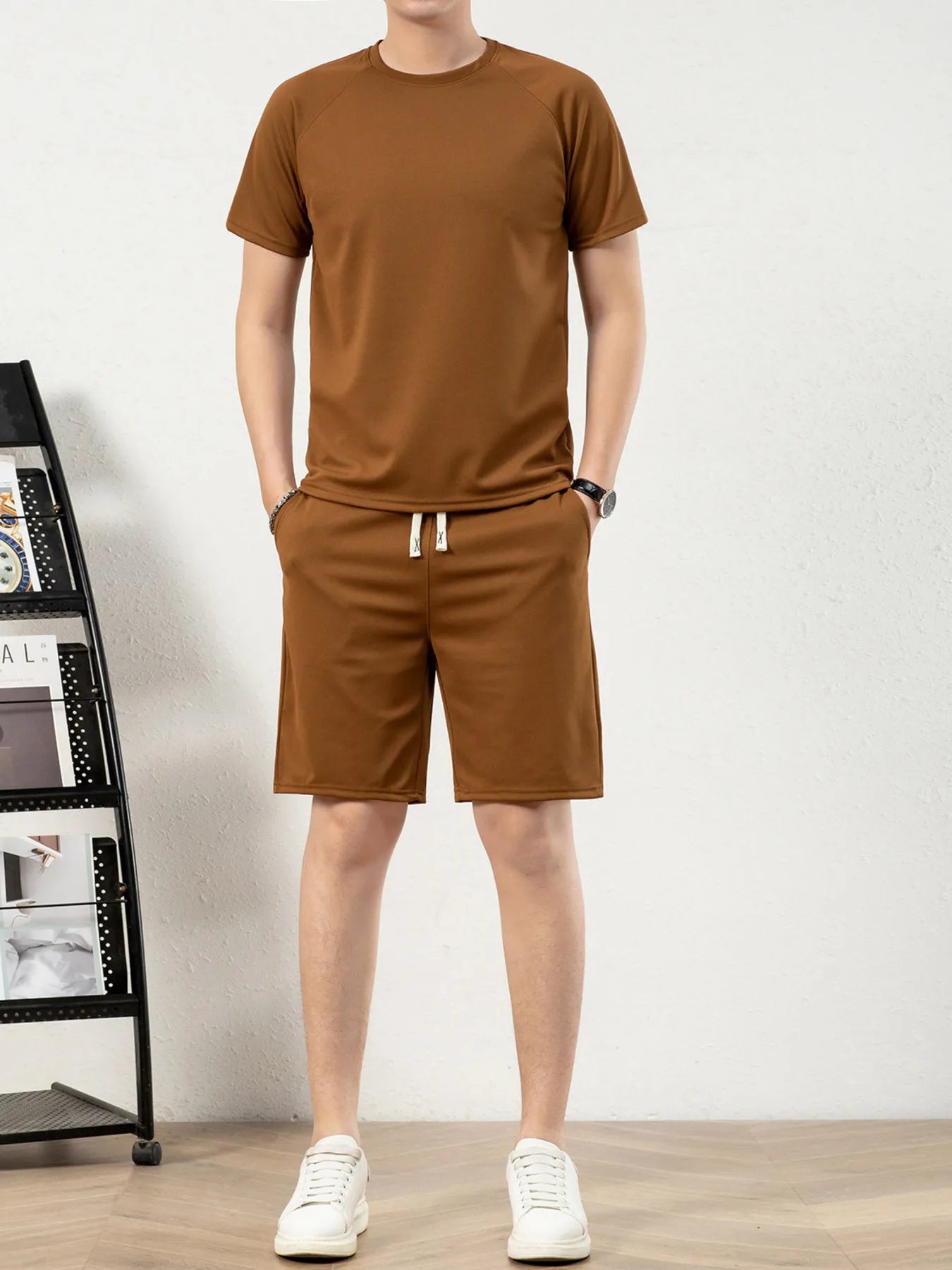 Men's Plus Size Short Sleeve Top and Shorts Set - Tigbul's Variety Fashion Shop
