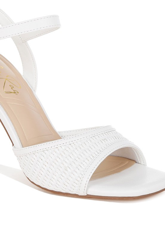 Vilasta Raffia Square Toe Stiletto Heels - Tigbul's Variety Fashion Shop