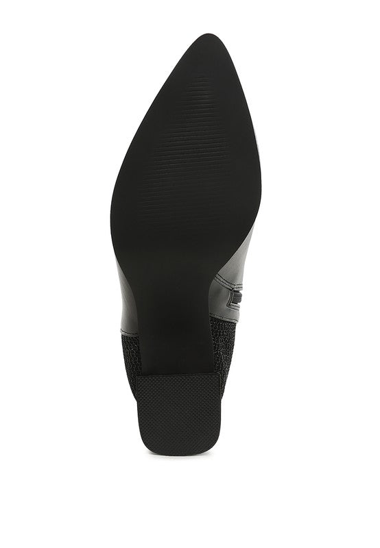 Mimosa Mesh Detail Pointy Ankle Boots - Tigbul's Variety Fashion Shop