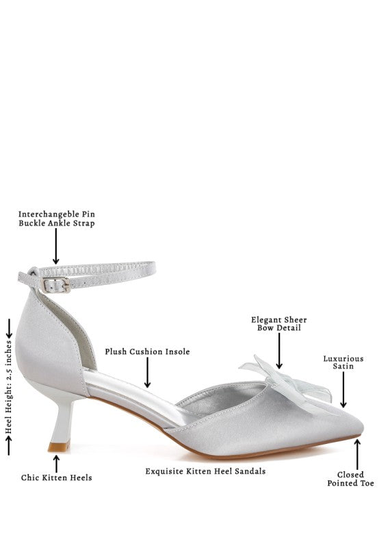 Cadell Bow Detail Satin Sandals - Tigbul's Variety Fashion Shop