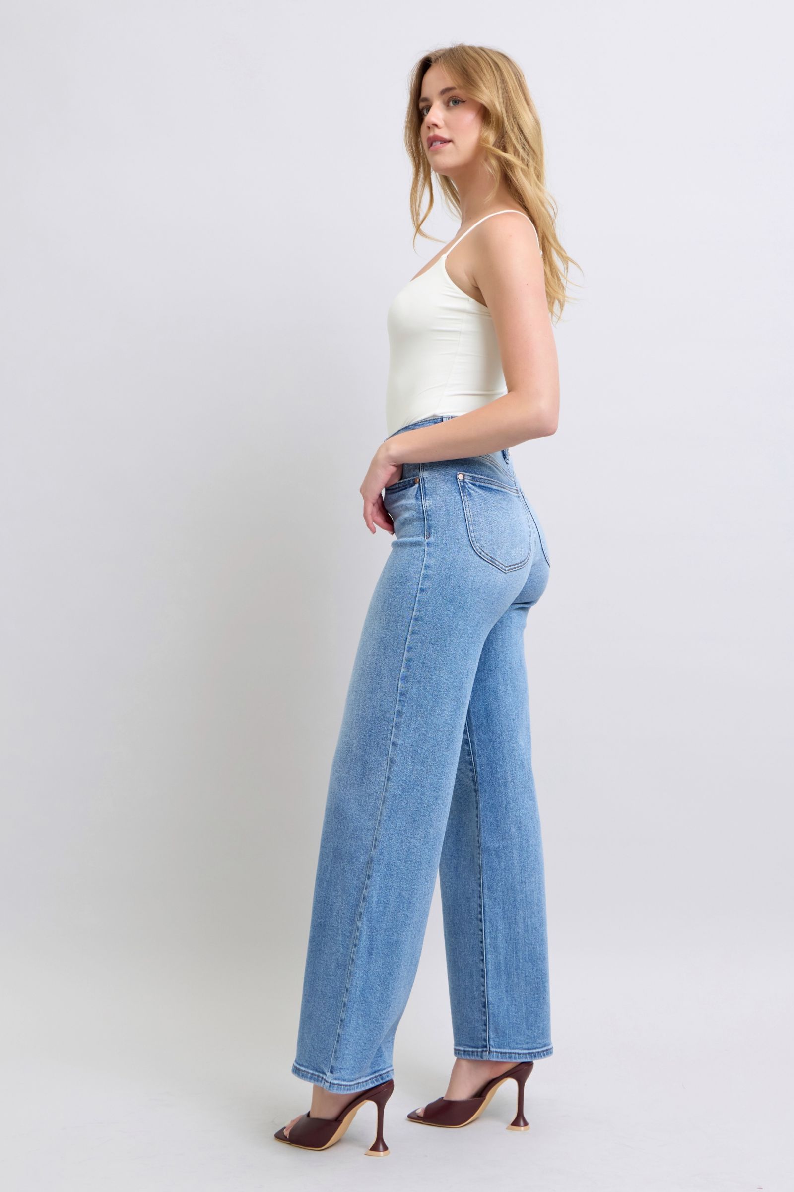 Judy Blue Full Size Wide Leg Jeans with Pockets - Tigbul's Variety Fashion Shop