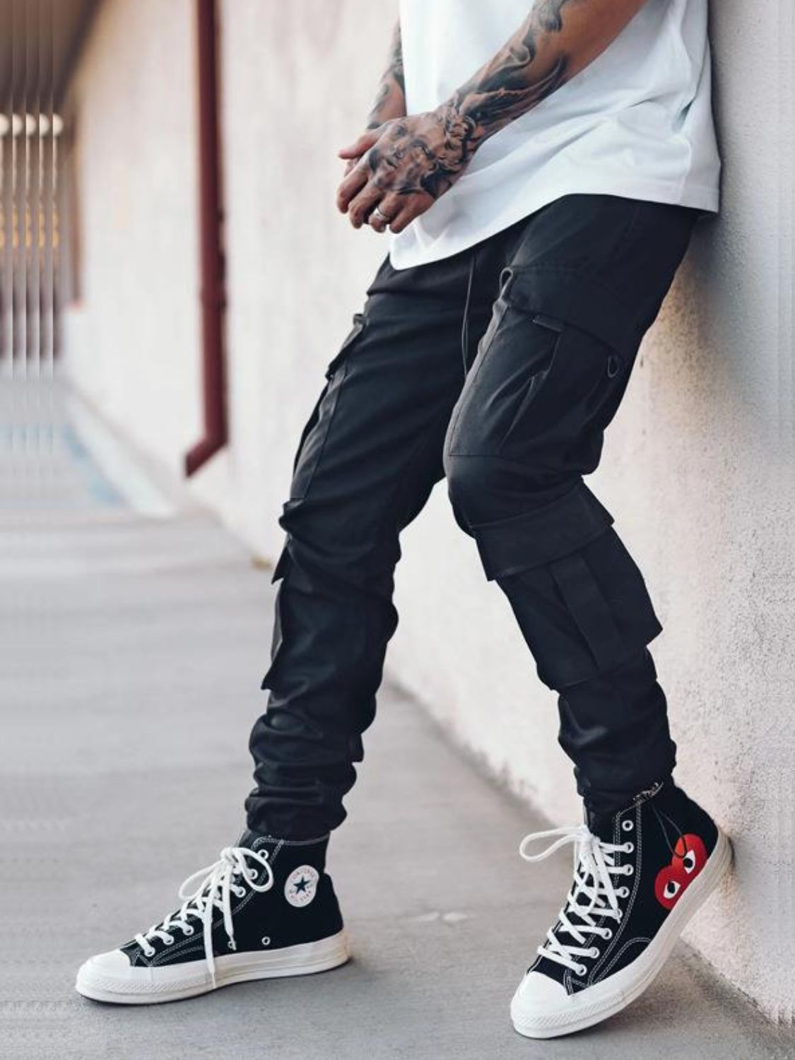 Men's Drawstring Pants with Cargo Pockets - Tigbul's Variety Fashion Shop