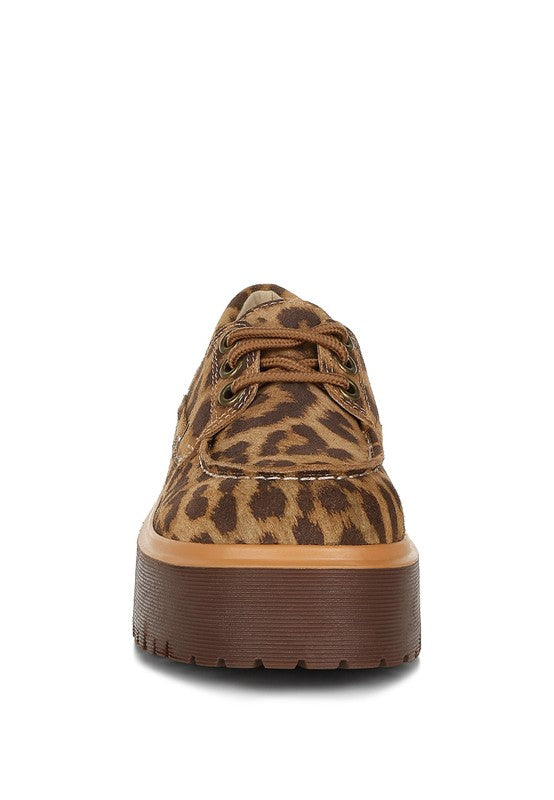 Onglur Leopard Print Suede Oxford Loafers - Tigbul's Variety Fashion Shop