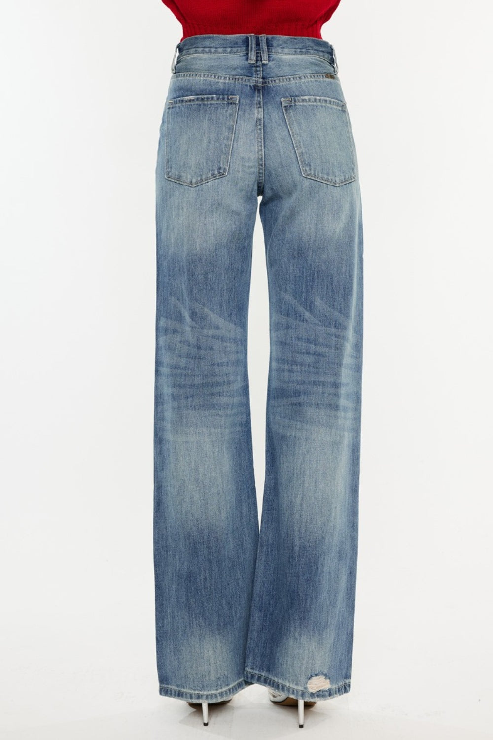 Kancan Distressed High Waist Bootcut Jeans - Tigbul's Variety Fashion Shop
