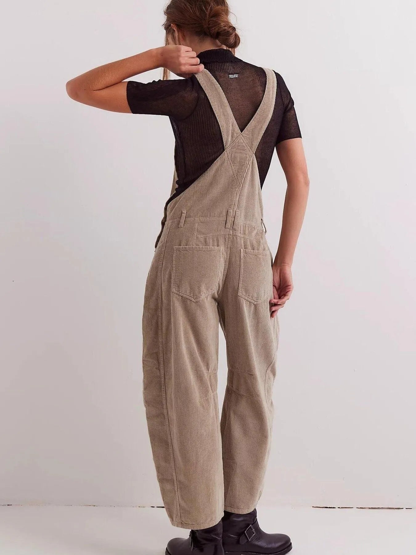 Corduroy Wide-Leg Overall with Adjustable Straps - Tigbul's Variety Fashion Shop