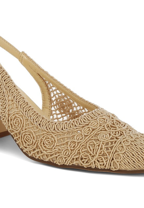 Tolina Woven Design Slingback Sandals - Tigbul's Variety Fashion Shop