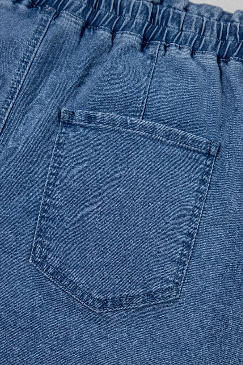 Drawstring High Waist Denim Shorts with Pockets - Tigbul's Variety Fashion Shop