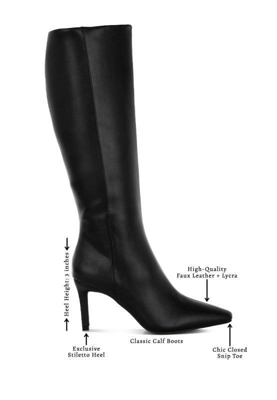 Skara Faux Leather Calf Boots - Tigbul's Variety Fashion Shop