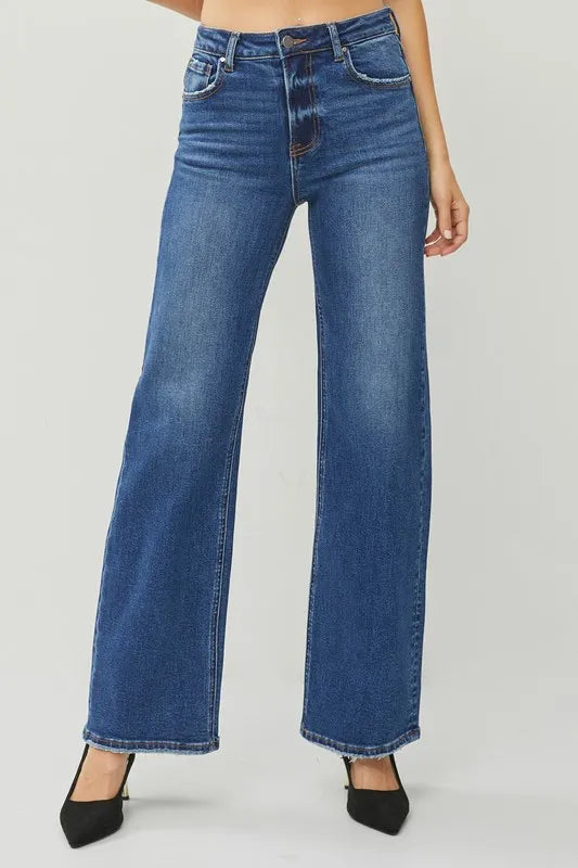 RISEN High Rise Straight Jeans - Tigbul's Variety Fashion Shop