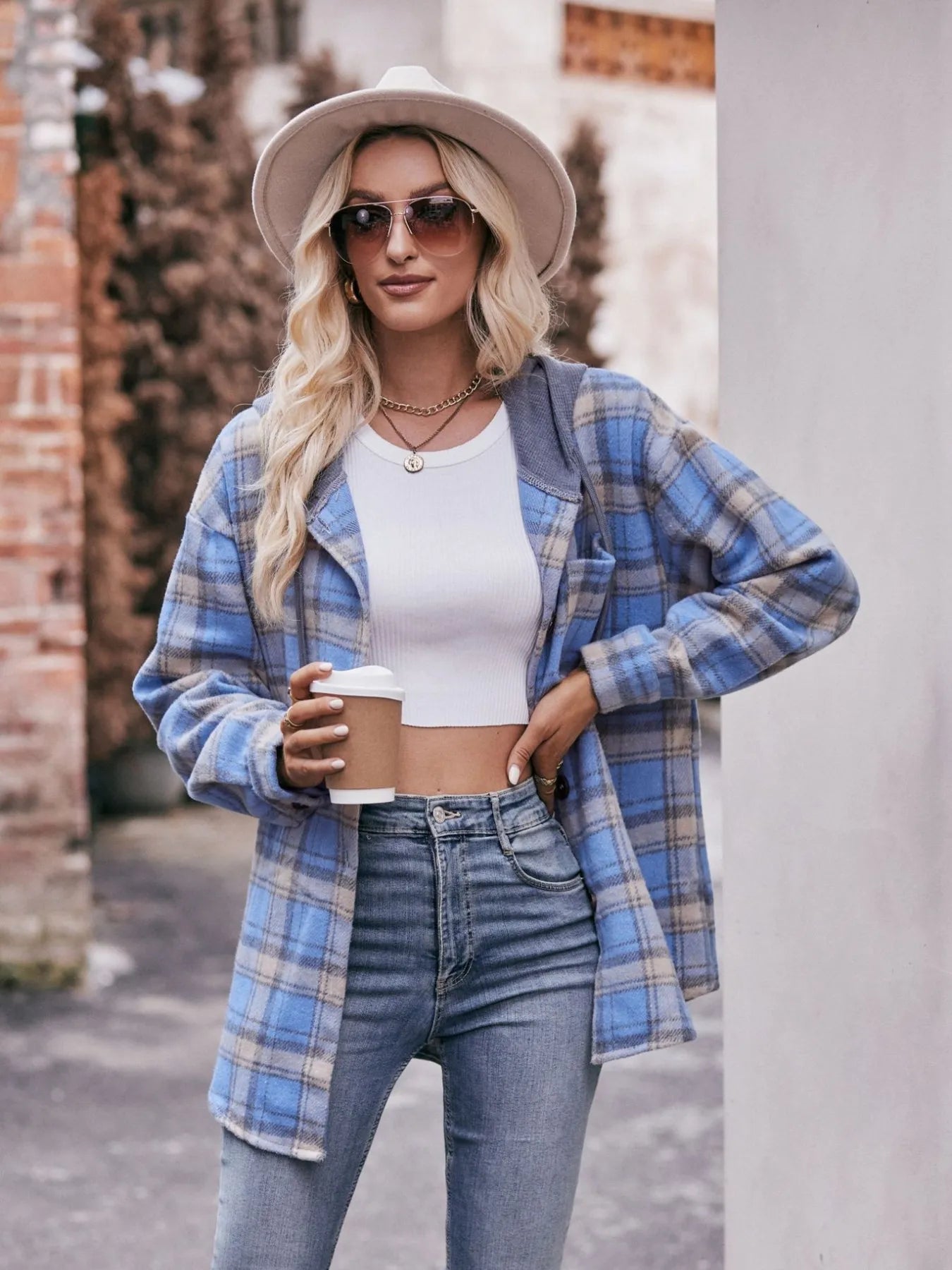 Oversized Plaid Button Up Shacket - Tigbul's Variety Fashion Shop