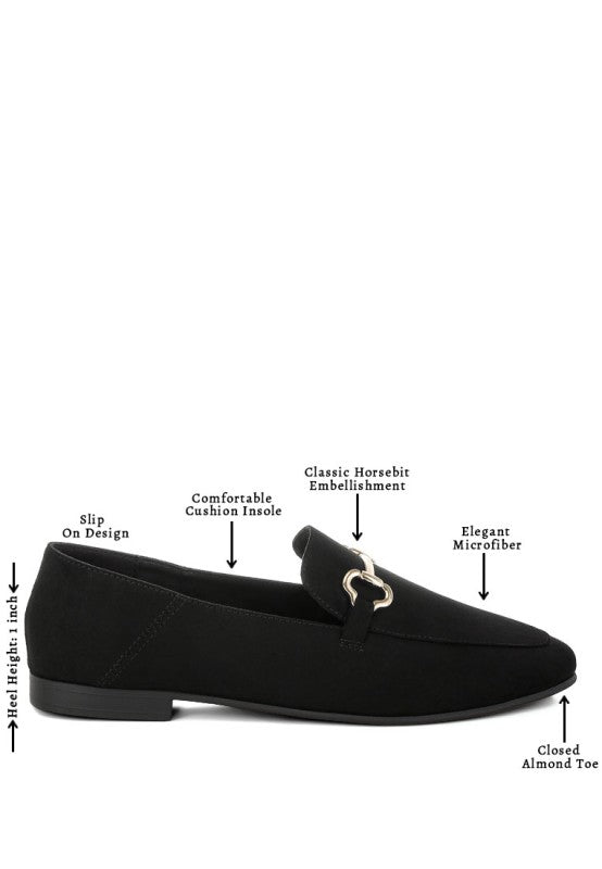 Noltas Horsebit Embellished Flat Loafers - Tigbul's Variety Fashion Shop