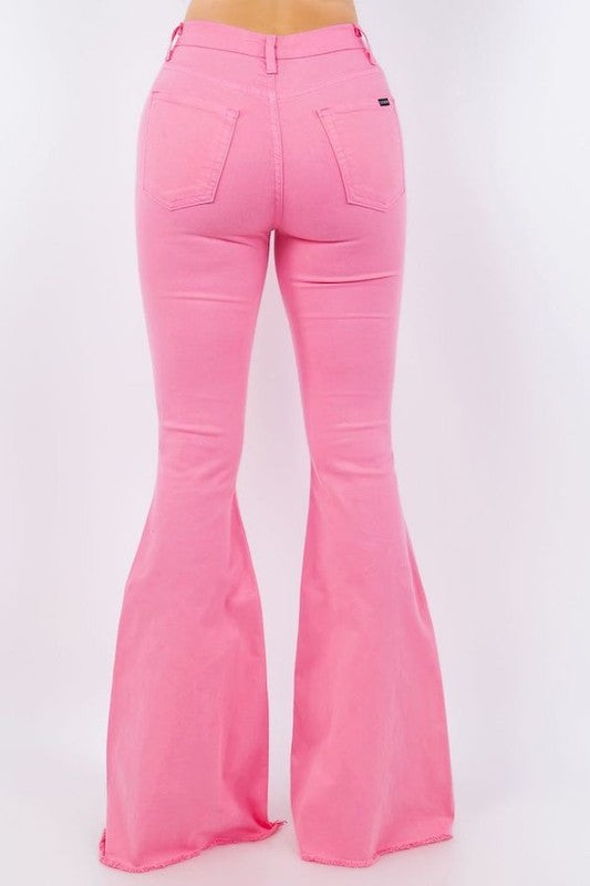 Bell Bottom Jean in Pink Inseam 32" - Tigbul's Variety Fashion Shop