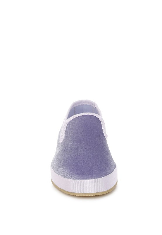 Saba Velvet Round Toe Slip-On Loafers - Tigbul's Variety Fashion Shop