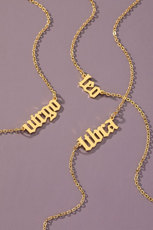 Laser cut zodiac sign pendant necklace - Tigbul's Variety Fashion Shop