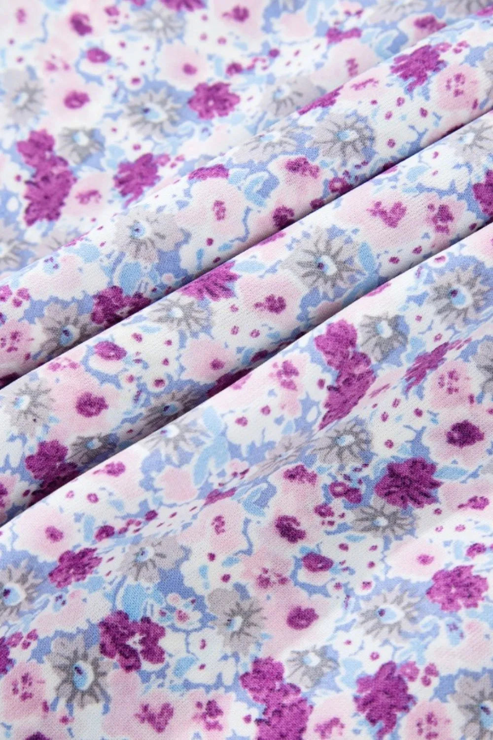 Lavender Tiered Floral Shirred High Waist Maxi Dress - Tigbul's Variety Fashion Shop